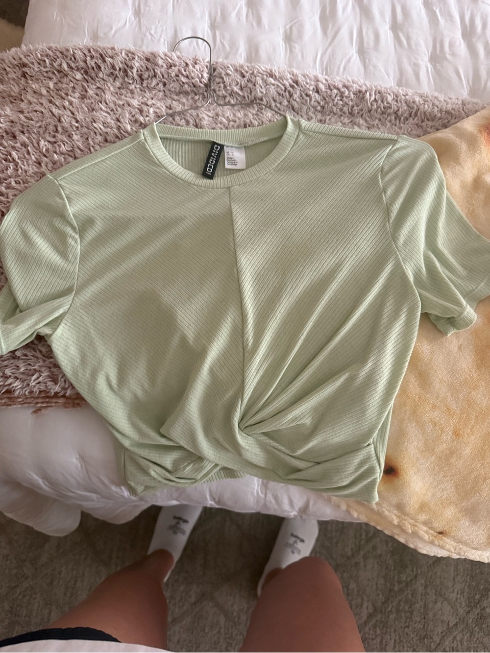Divided Green Crop Top